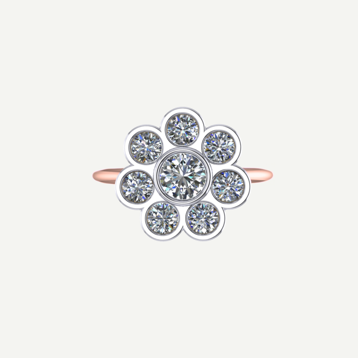1ct Diamond Daisy Thin Ring