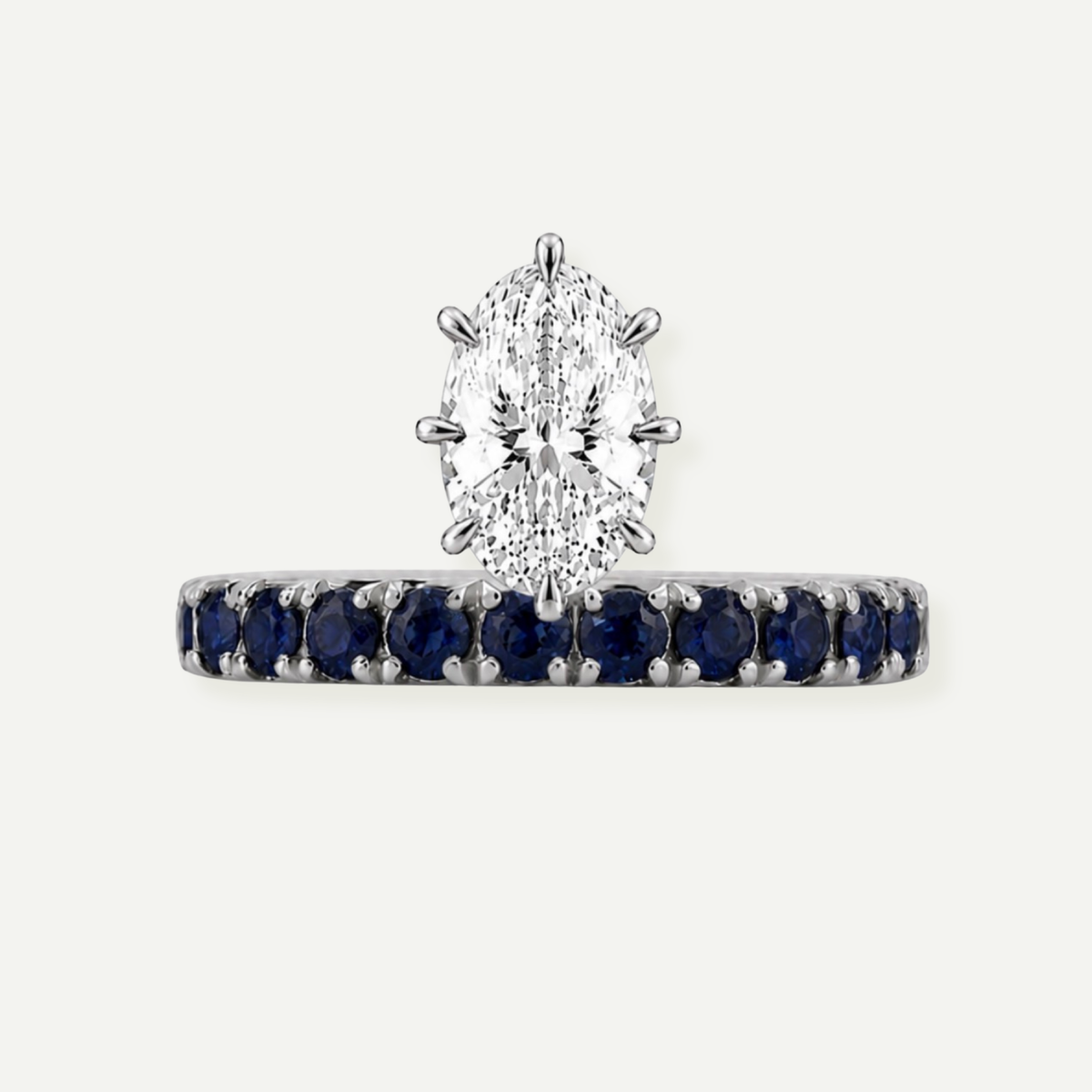 Athena Oval Sapphire and Diamond Ring