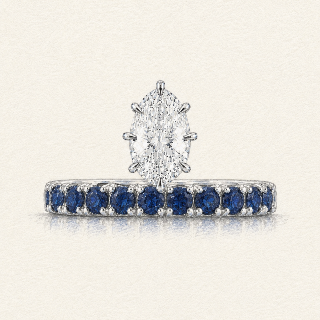 Athena Oval Sapphire and Diamond Ring