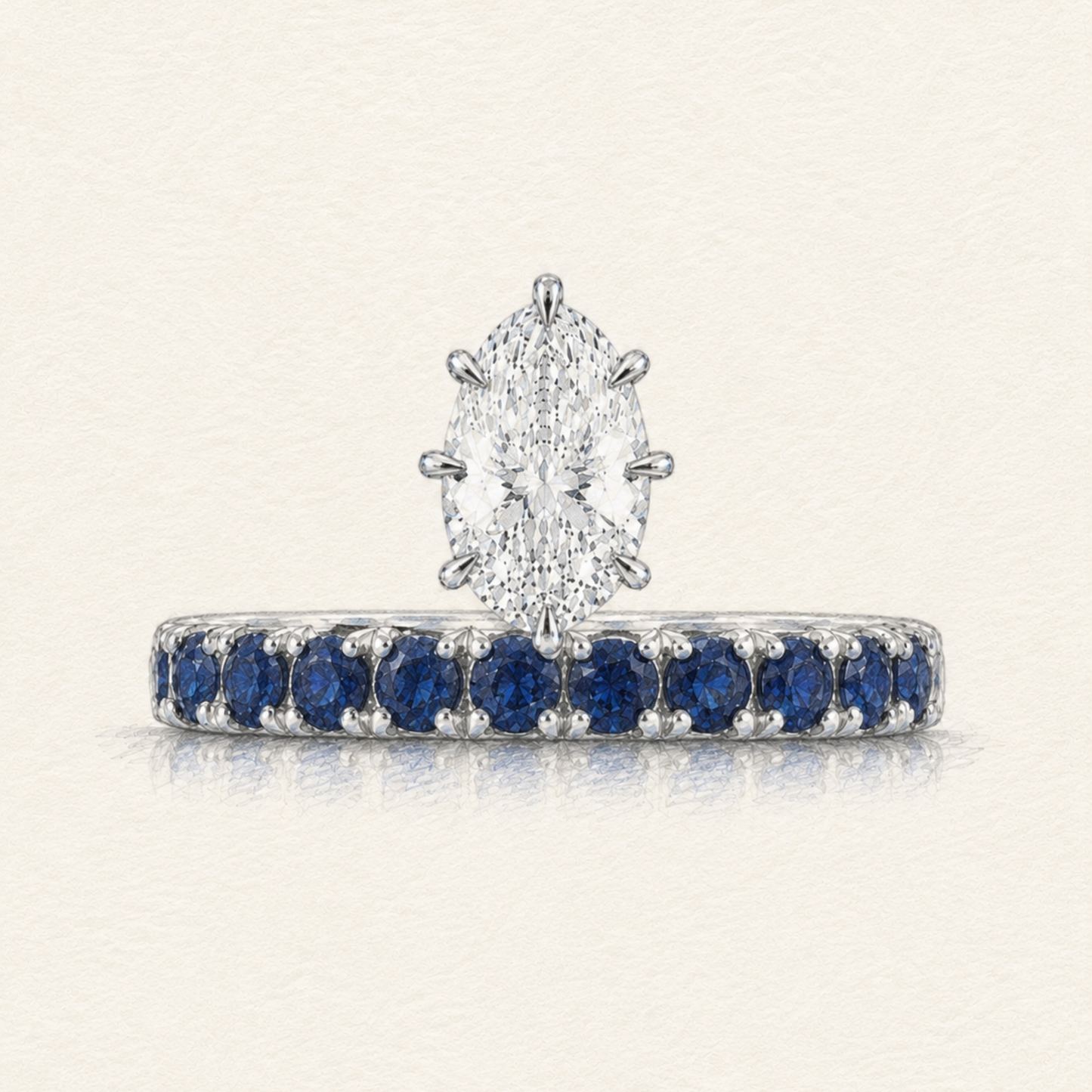 Athena Oval Sapphire and Diamond Ring
