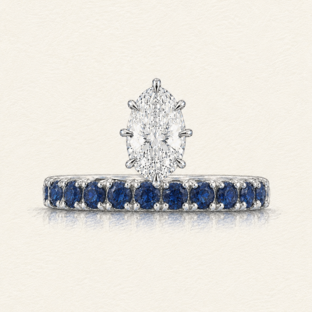 Athena Oval Sapphire and Diamond Ring