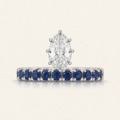 Athena Oval Sapphire and Diamond Ring