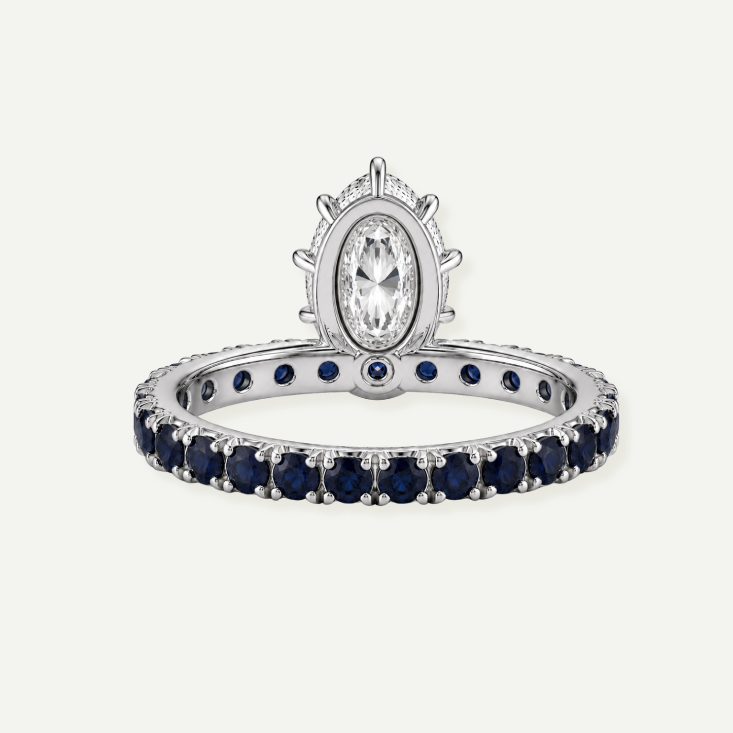 Athena Oval Sapphire and Diamond Ring