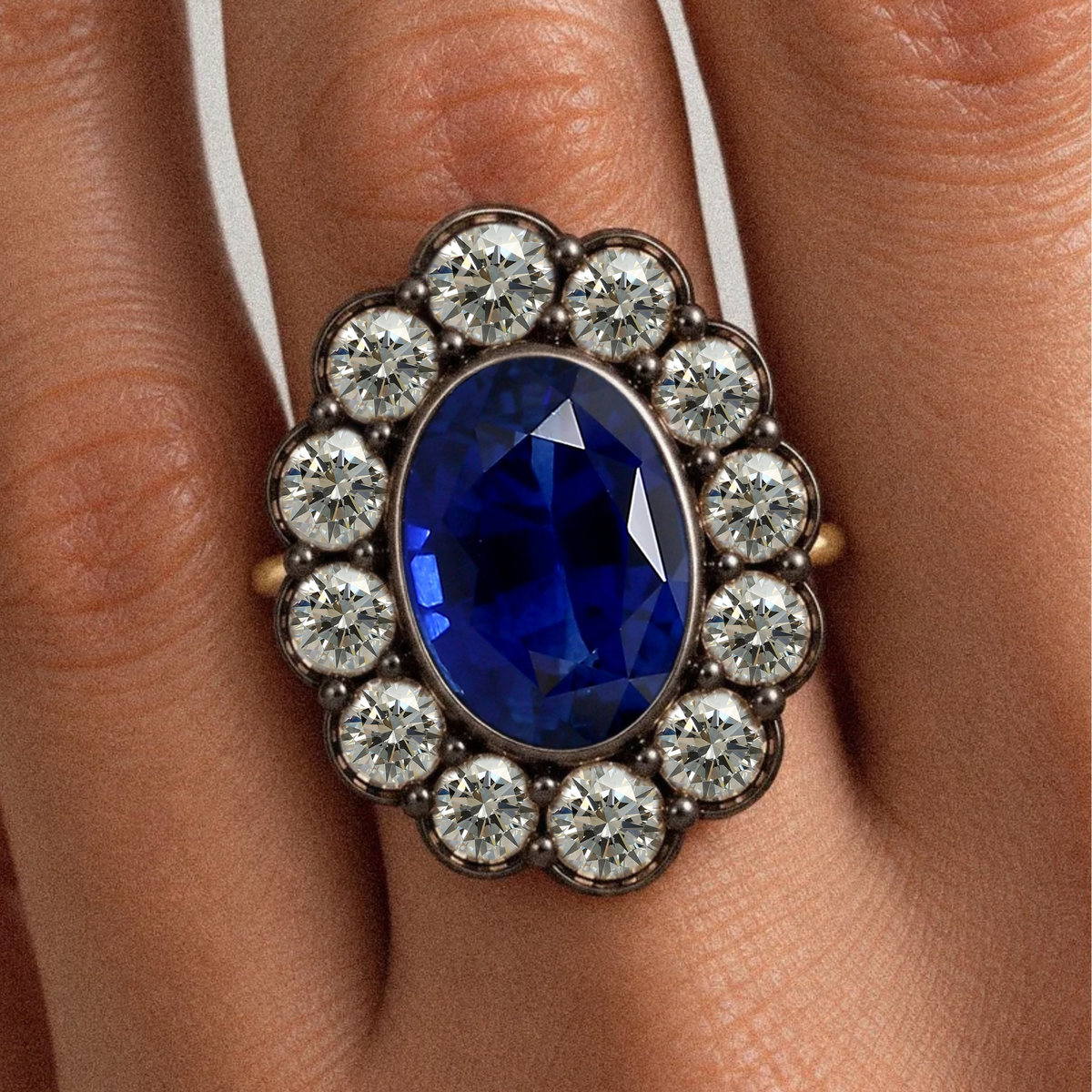Benedetta Sapphire and Diamond Ring