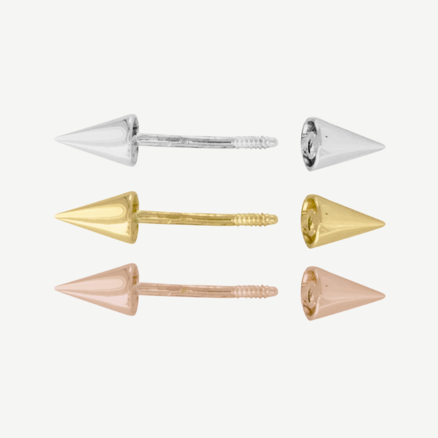 14k Barbell Spike Stud Earring