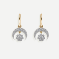 Crescent Moon Daisy Diamond Huggies