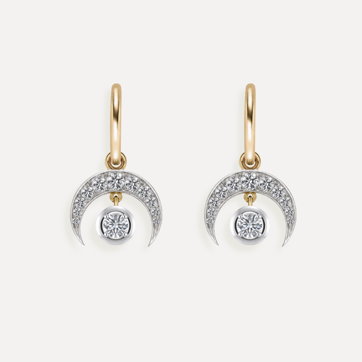 Crescent Moon Jan Diamond Huggies
