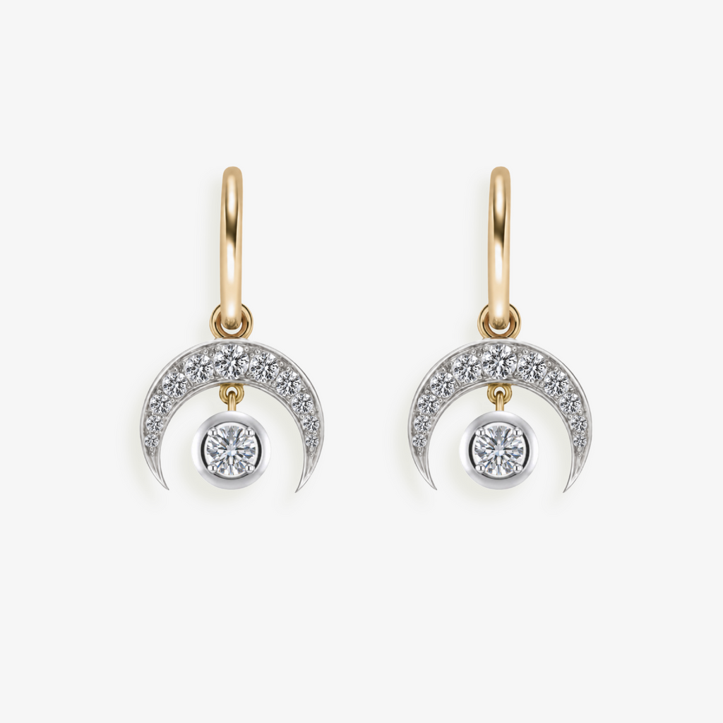 Crescent Moon Jan Diamond Huggies