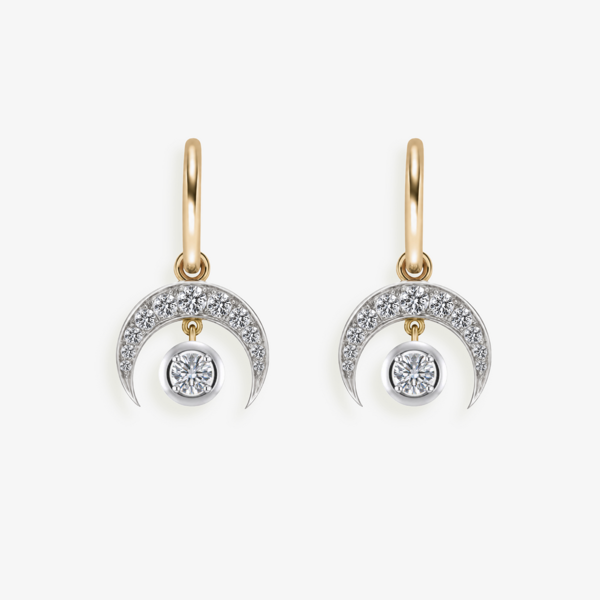 Crescent Moon Jan Diamond Huggies