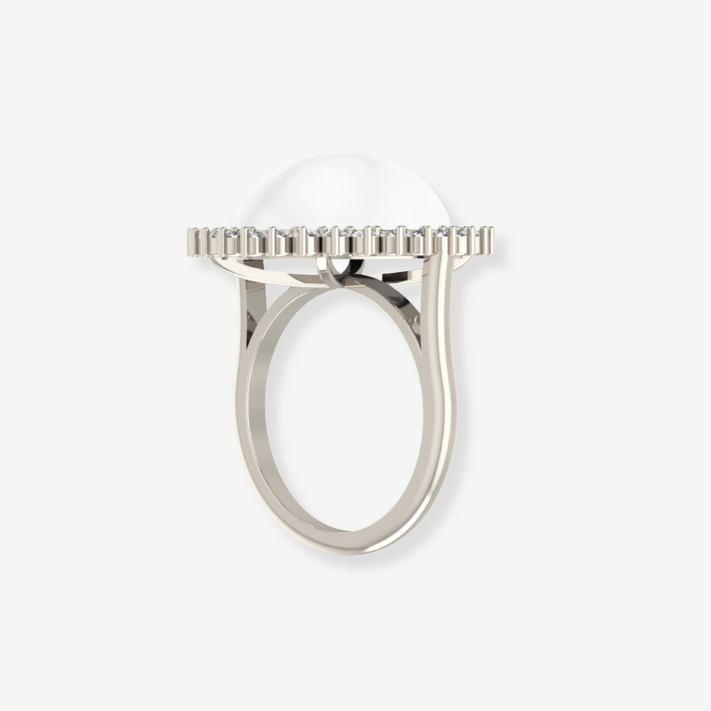 Arielle Diamond and Pearl Halo Ring
