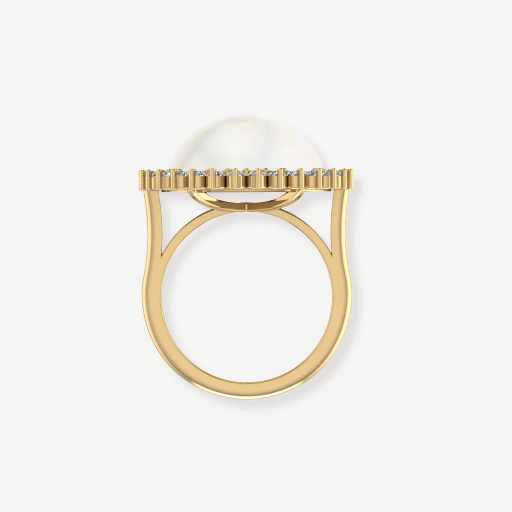 Arielle Diamond and Pearl Halo Ring