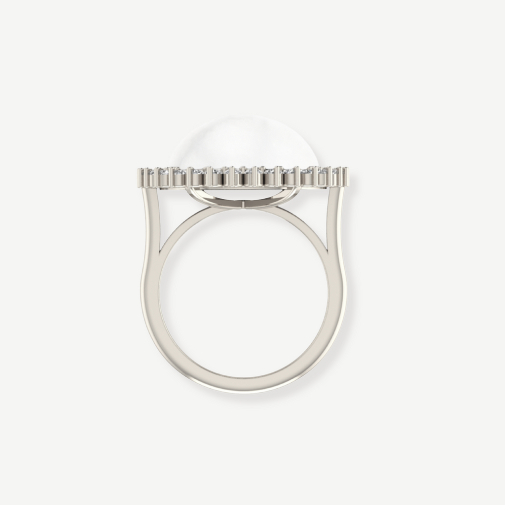 Arielle Diamond and Pearl Halo Ring