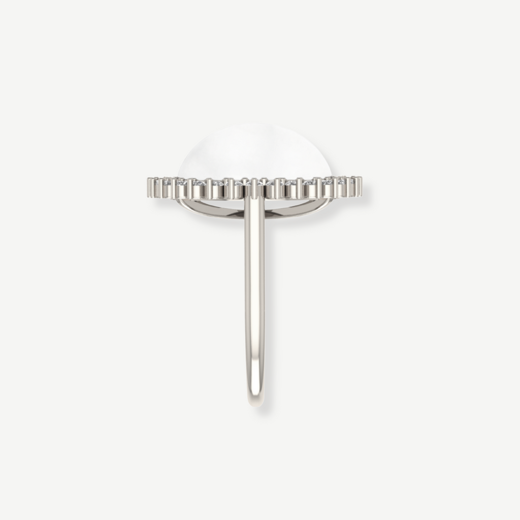 Arielle Diamond and Pearl Halo Ring