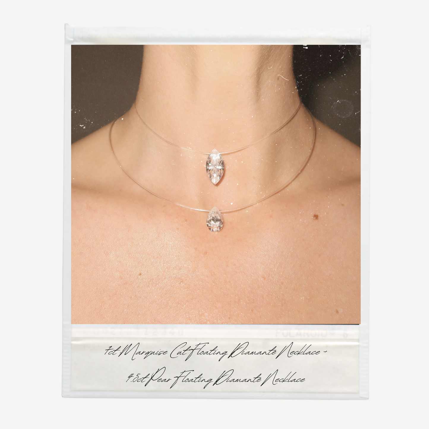 7ct Marquise Cut Floating Diamanté Necklace