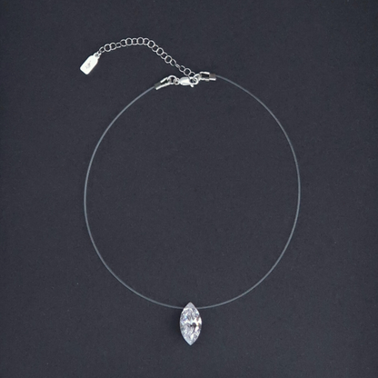 7ct Marquise Cut Floating Diamanté Necklace
