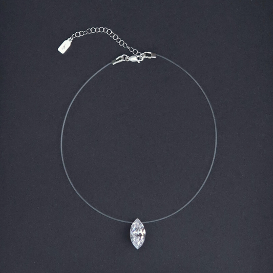 7ct Marquise Cut Floating Diamanté Necklace