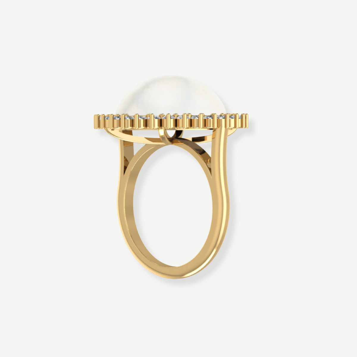 Arielle Diamond and Pearl Halo Ring