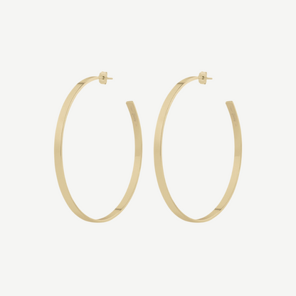 14k Large Flat Hoops