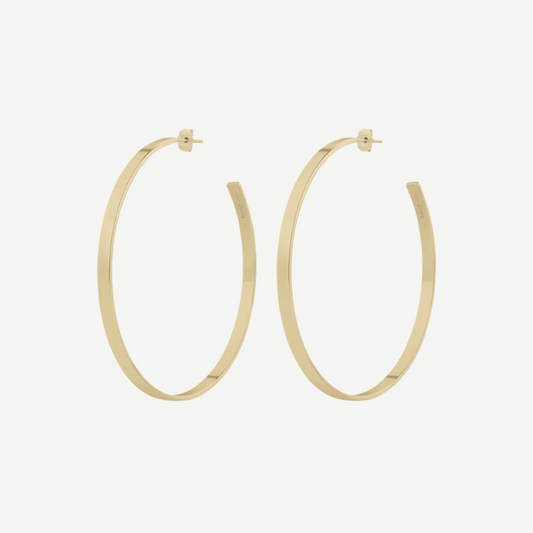 14k Large Flat Hoops