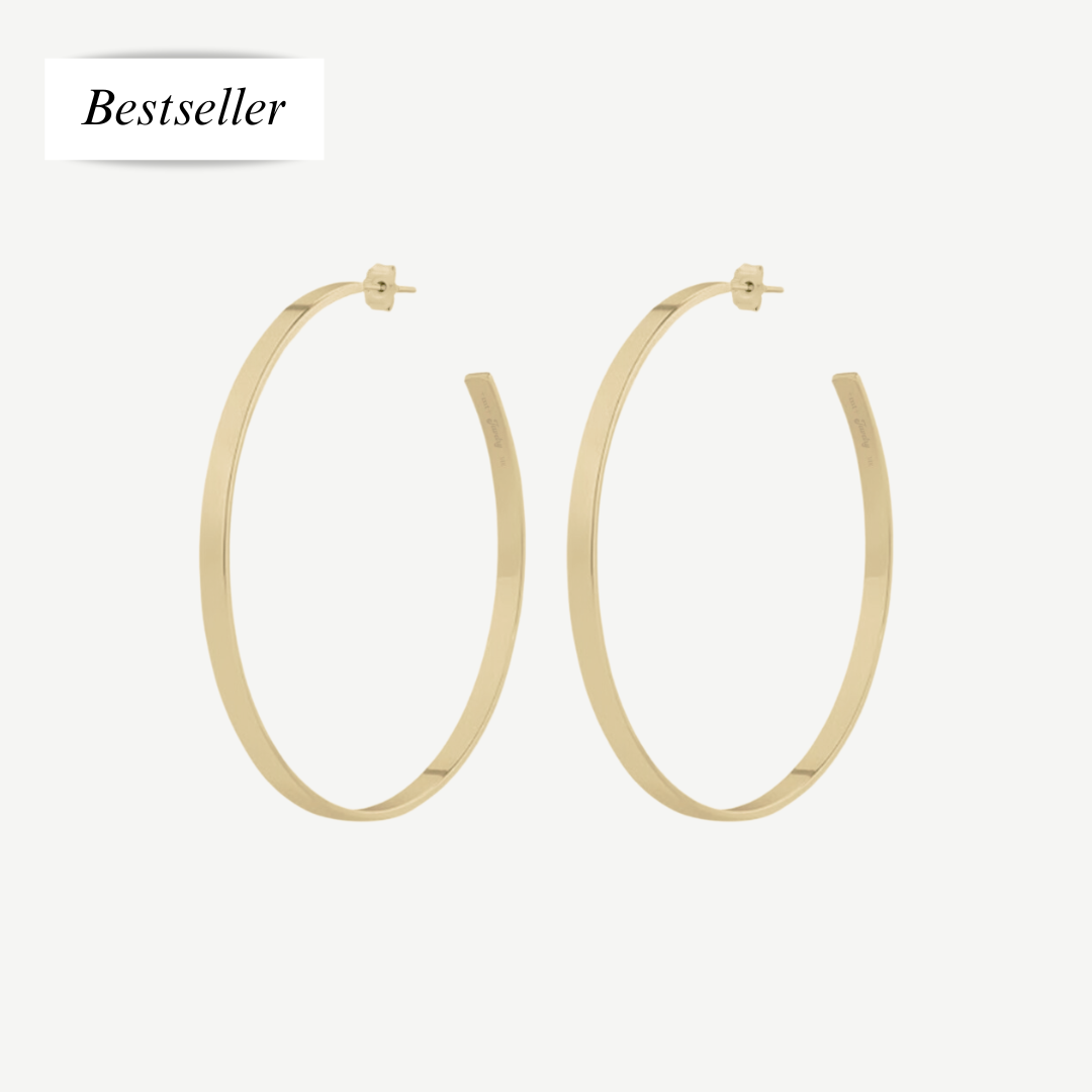 14k Large Flat Hoops