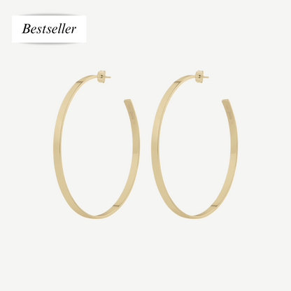 14k Large Flat Hoops