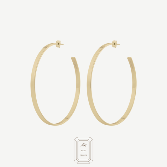 14k Large Flat Hoops