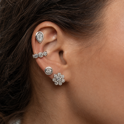 Diamond Daisy Earrings