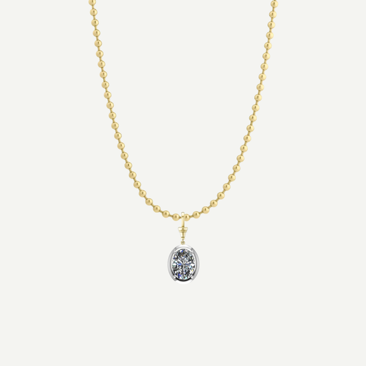 1ct Oval Diamond Olympia Ball Chain Necklace
