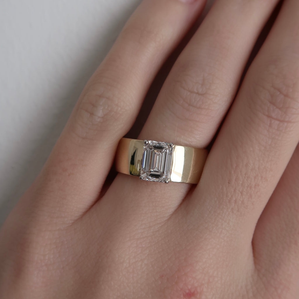 2ct Emerald Cut Diamond Cigar Band