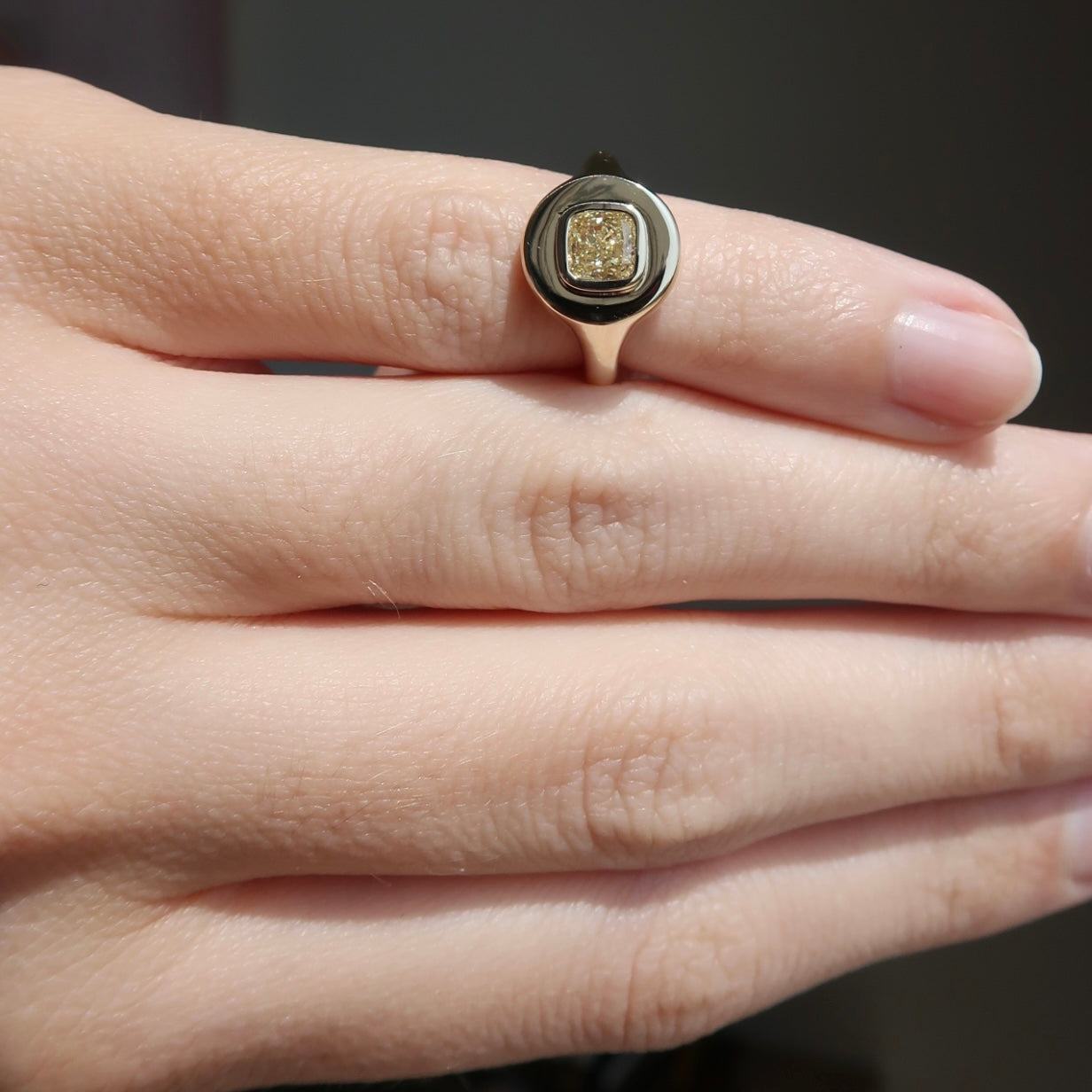 Cook Yellow Diamond Signet Ring