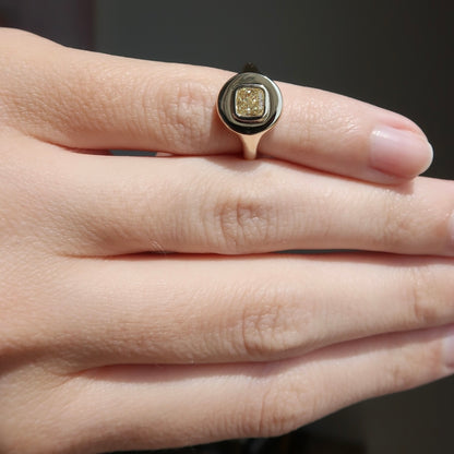 Cook Yellow Diamond Signet Ring
