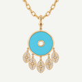 Turquoise Inlay Dreamcatcher Pendant