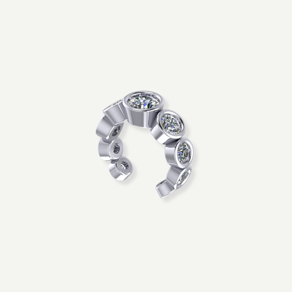 Hasina Round Bezel Diamond Ear Cuff