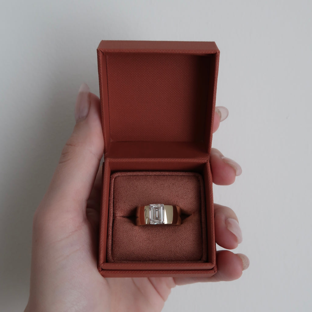 2ct Emerald Cut Diamond Cigar Band