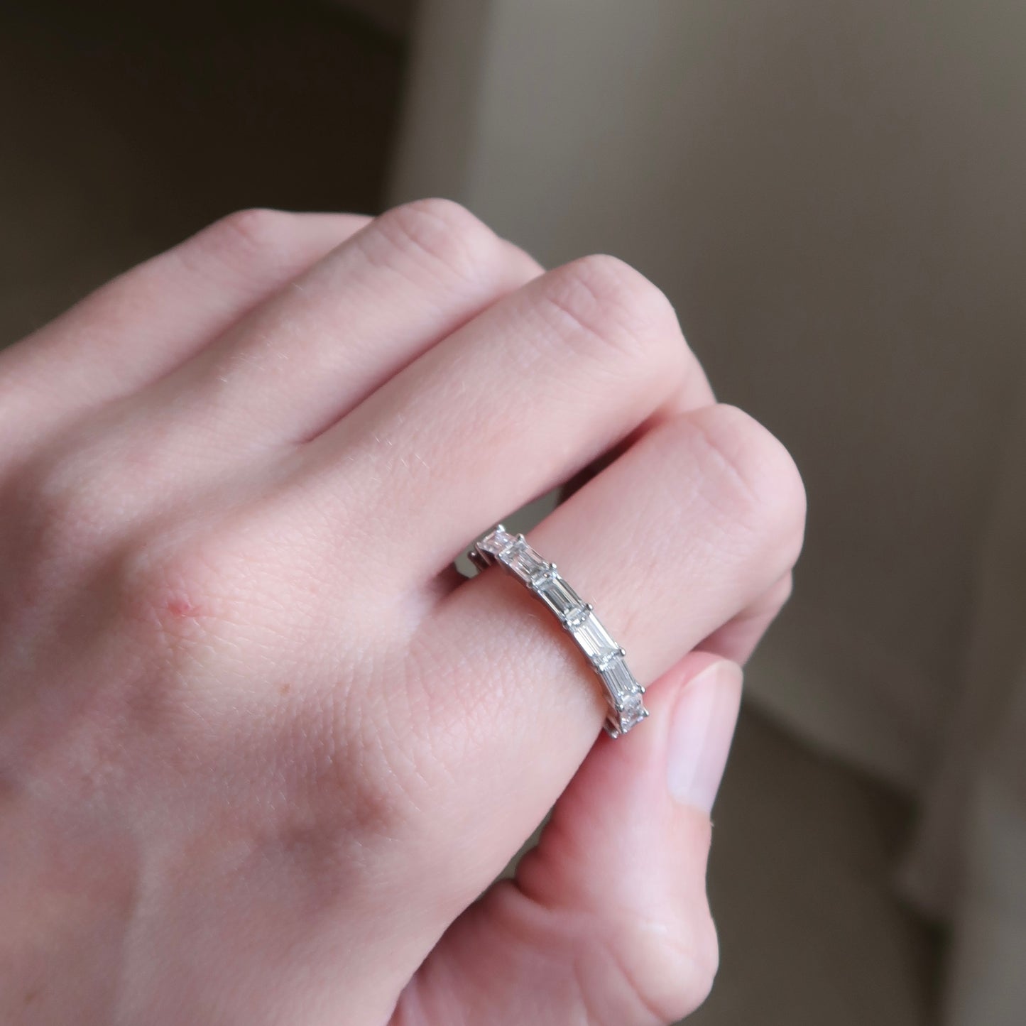 Platinum Baguette Diamond Eternity Band