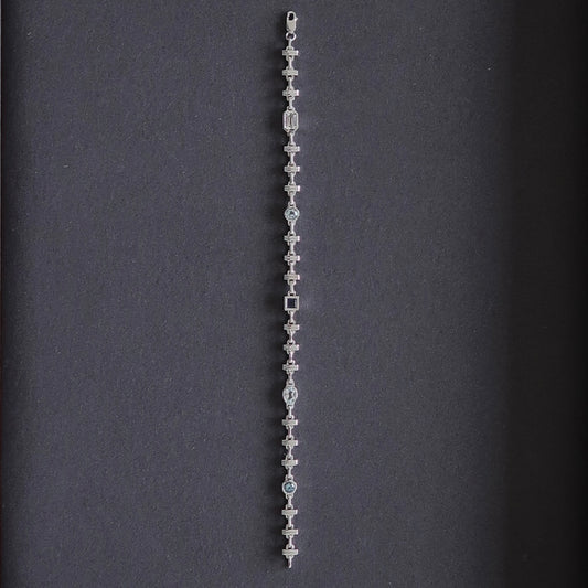 14k Sea Bezel Link Bracelet