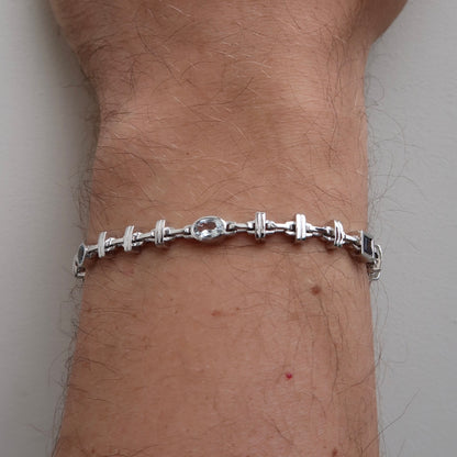 14k Sea Bezel Link Bracelet