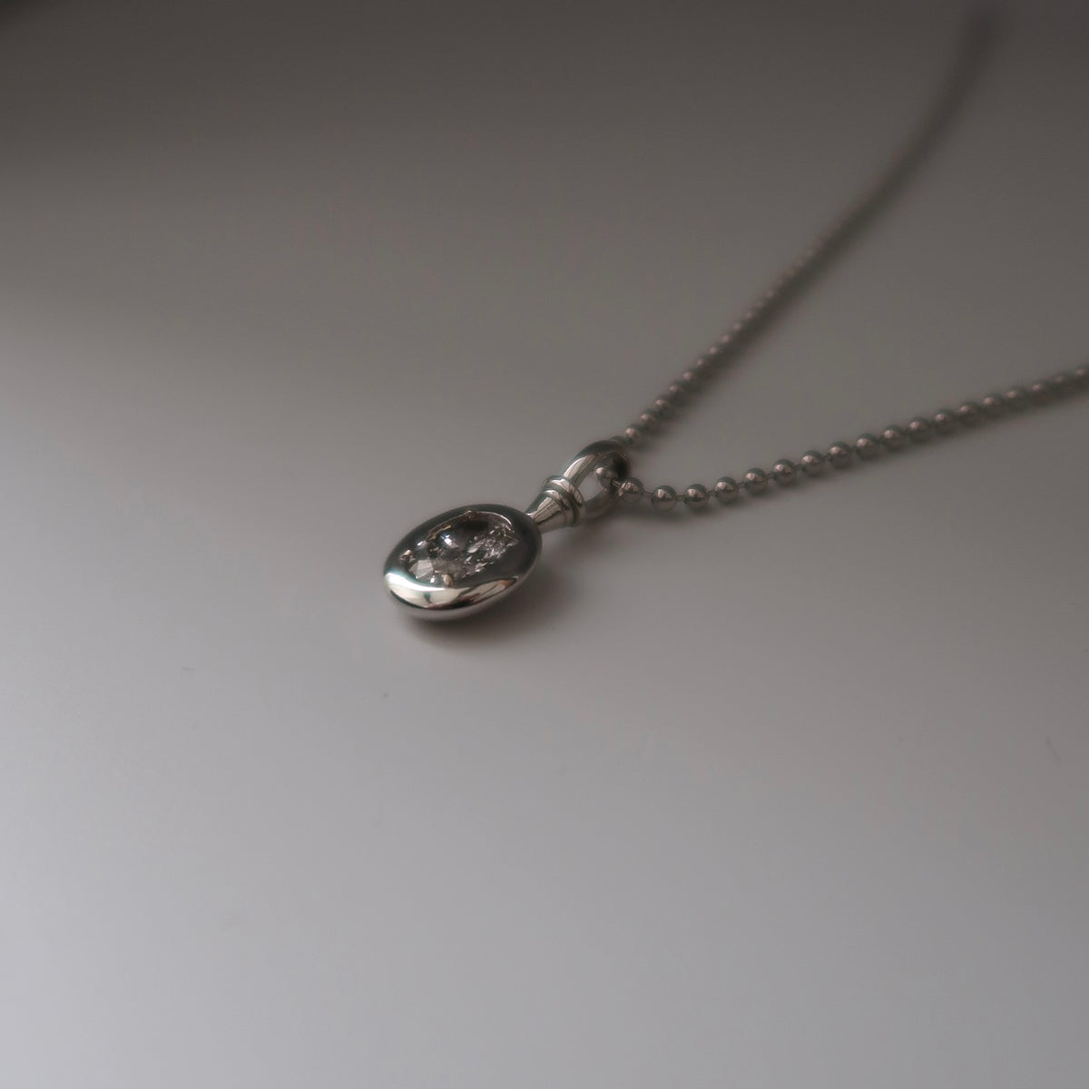 1ct Oval Diamond Olympia Ball Chain Necklace