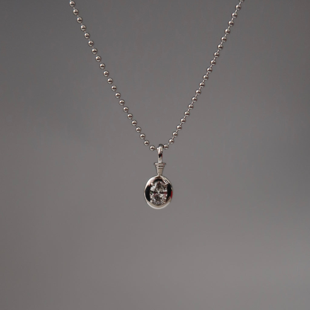 1ct Oval Diamond Olympia Ball Chain Necklace