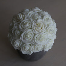 Load image into Gallery viewer, MEDIUM WHITE ROSE CEMENT FOREVER FLORALS
