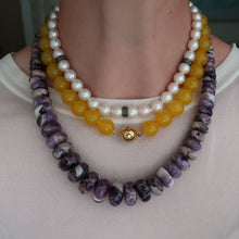 Load image into Gallery viewer, GRADUATED OVERSIZED AMETHYST GEMSTONE NECKLACE
