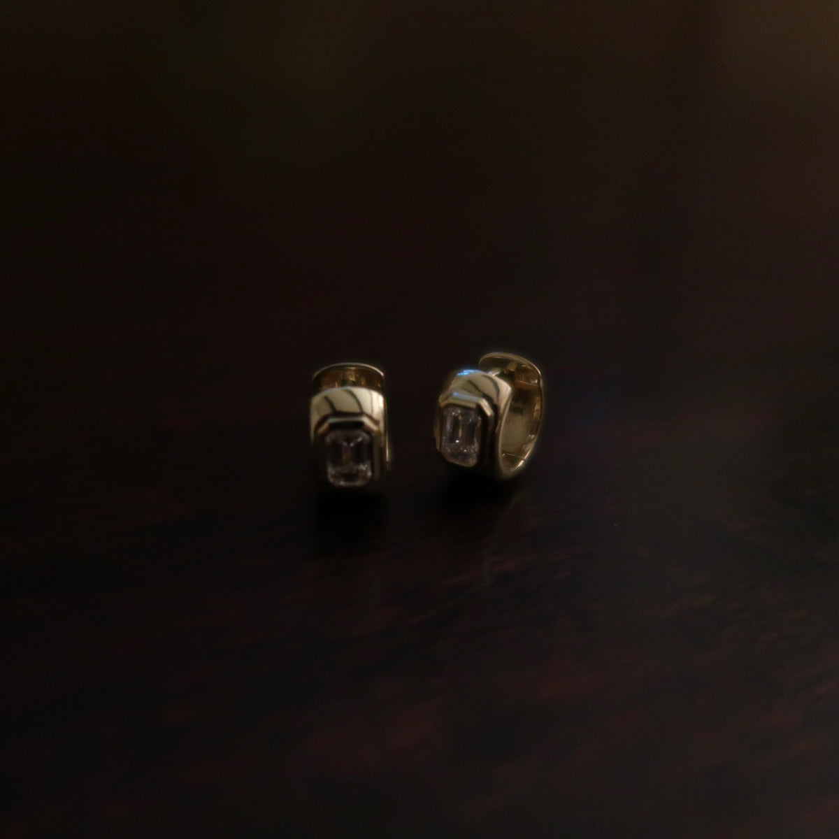 Jude 10mm Emerald Cut Diamond Huggies