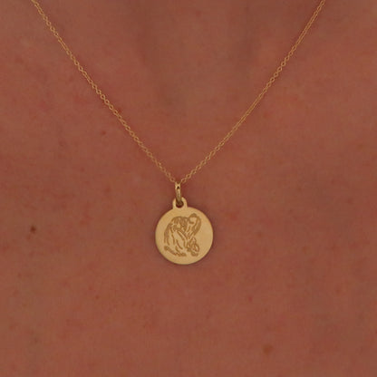 14k Customizable Pet Portrait Necklace