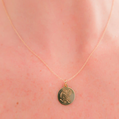 14k Customizable Pet Portrait Necklace