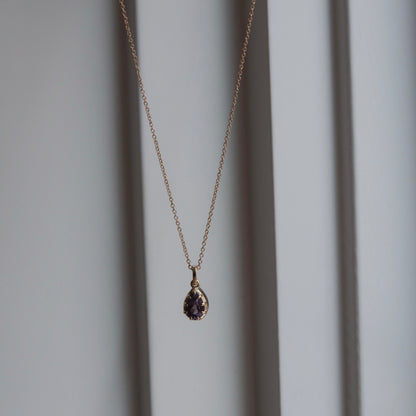 14k Mini Pear Amethyst Necklace