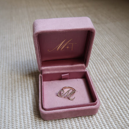 L'Alphabet Script Pavé Diamond Ring