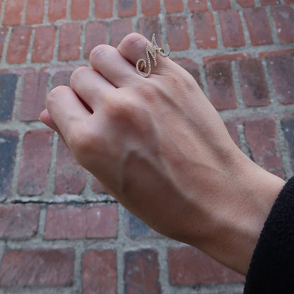 L'Alphabet Script Pavé Diamond Ring