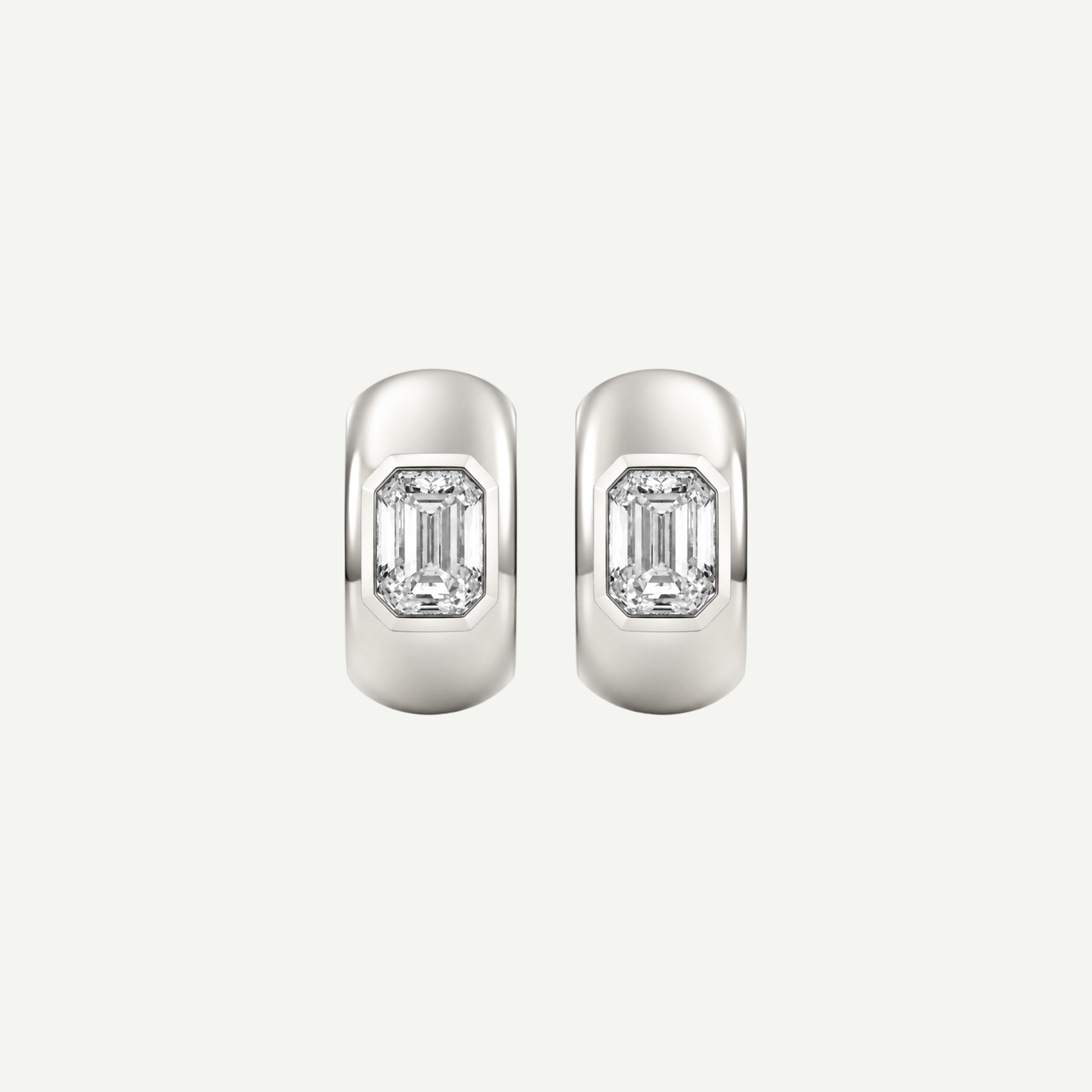 Jude 10mm Emerald Cut Diamond Huggies