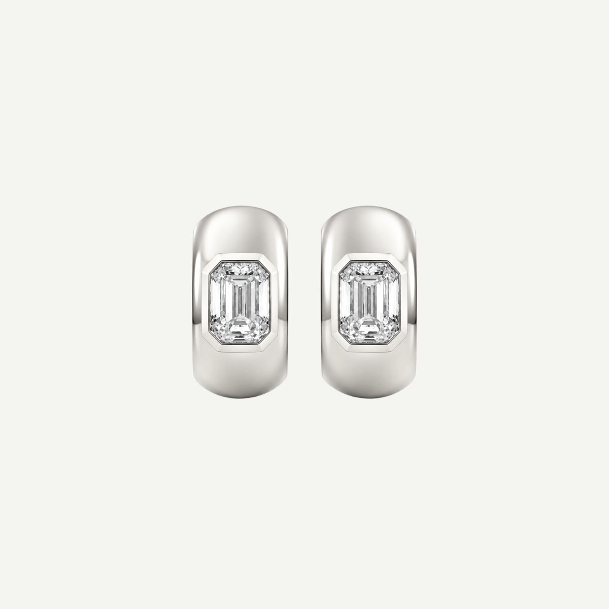 Jude 10mm Emerald Cut Diamond Huggies