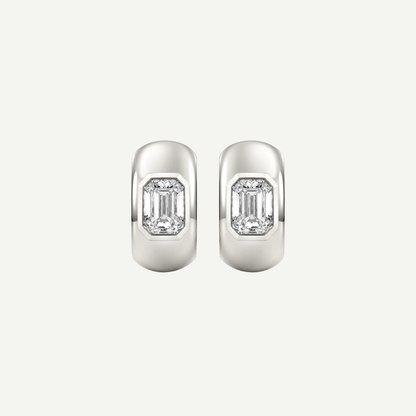 Jude 10mm Emerald Cut Diamond Huggies